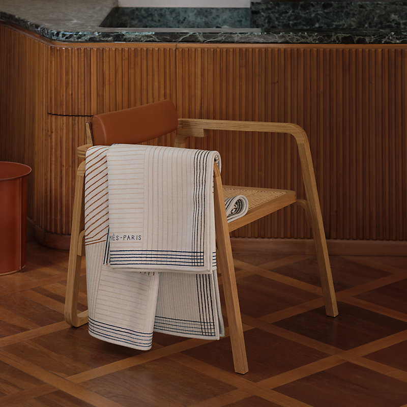 H Brick blanket - Blue | Hermès USA